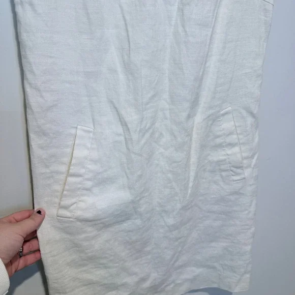 THEORY Linen Blend‎ Sleeveless Shift Dress White Size 6 - Picture 4 of 8